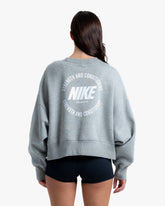 NIKE S&C WOMEN'S CREWNECK HEATHER GREY/WHITE